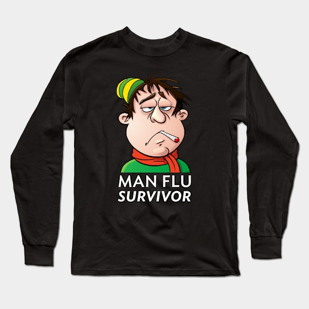 Man Flu Survivor d Long Sleeve T-Shirt by karutees